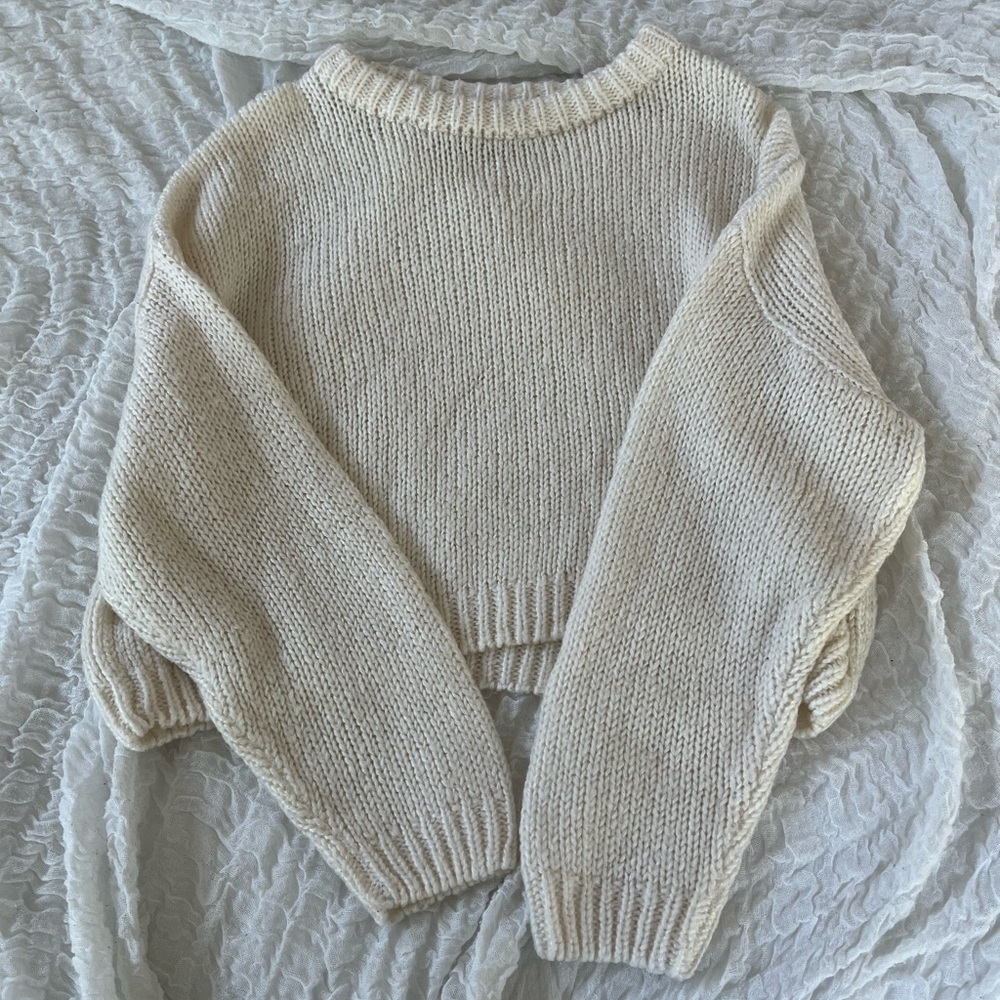 Slouchy White Sweater